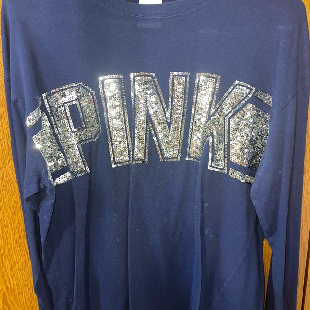 VS PINK Navy long Sleeve Sweater